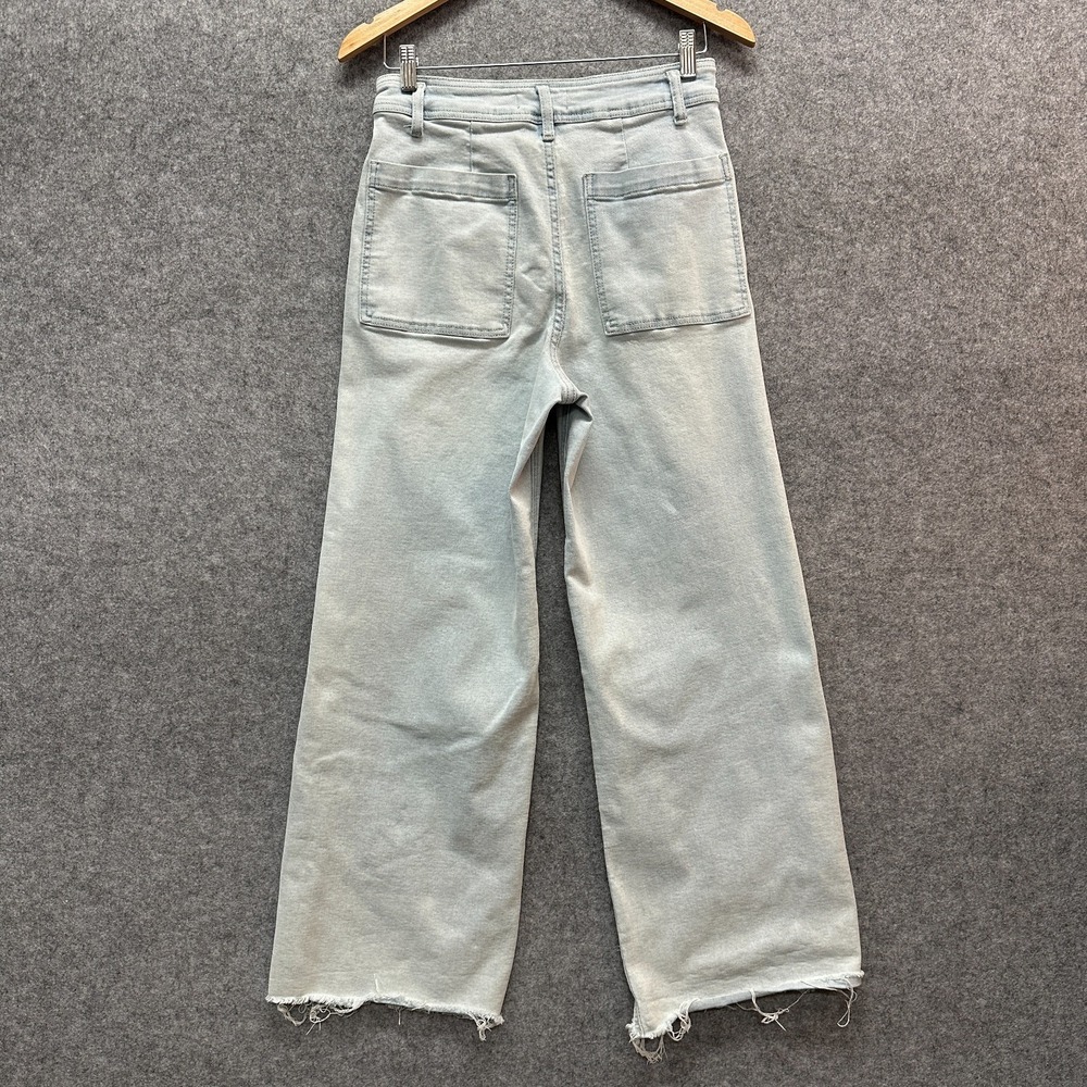 OAT New York Jeans Womens Size 8/29 Light Blue High Rise Wide Leg Baggy Raw Hem - Picture 3 of 10